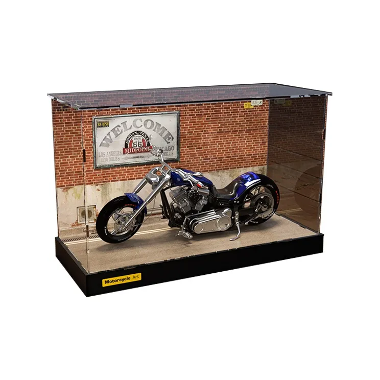 CARMCK 1 12 Motorcycle Hobby Model Shown Scenario Acrylic Base Acrylic Cover Kawasaki H2R Model Accessories-13