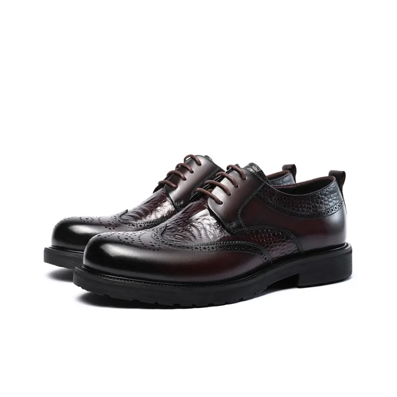 LAORENTOU Dress Shoes Men Low Top Black/Brown-7