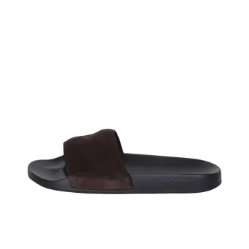 TOM FORD Logo-perforated Suede Slides