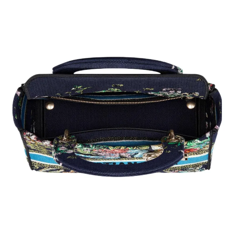 DIOR Lady D Lite Embroidery Dior Bag Shoulder Bag Crossbody Bag Handbag Medium Size Women's Blue/Multicolor-5