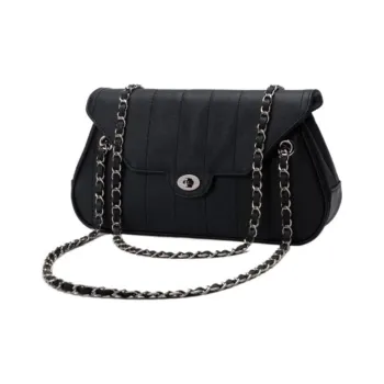 CARDINAL RED Cow Leather Chain Handbag Shoulder Bag Regular Women's Black