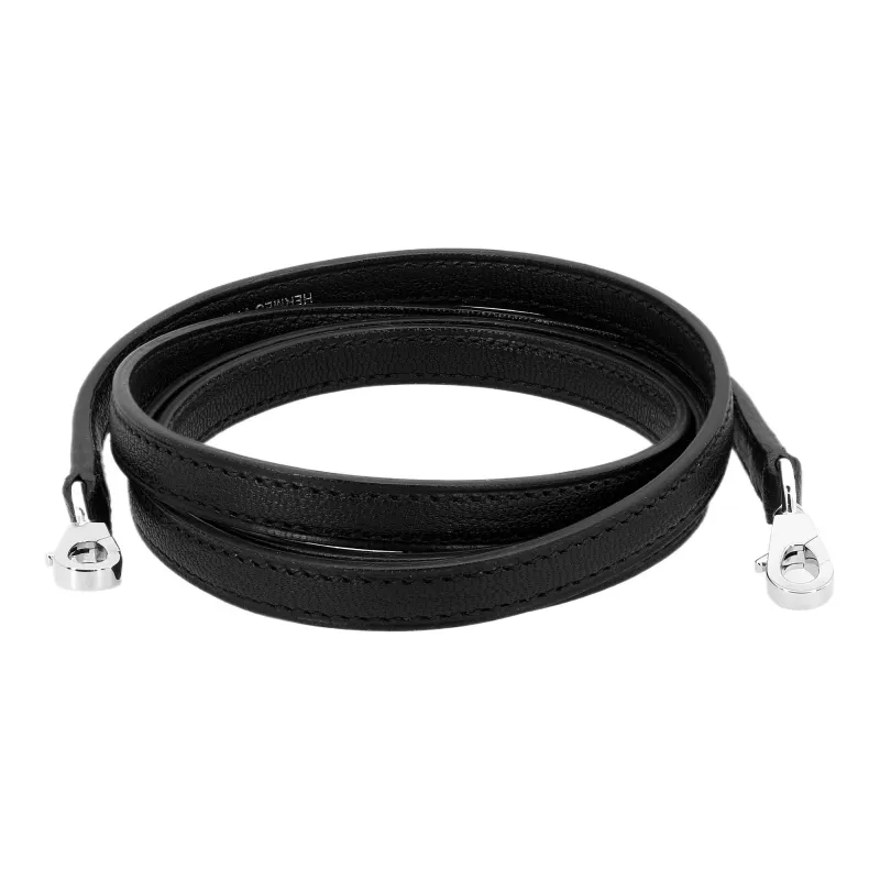 HERMES Goatskin Bowling Bag Handbag Mini Unisex Noir Black-3