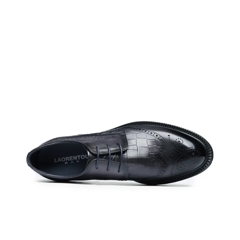LAORENTOU Dress Shoes Men Low Top Brown/Black-2