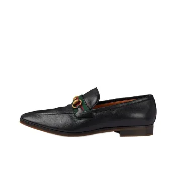 GUCCI Horsebit detail Leather Loafers
