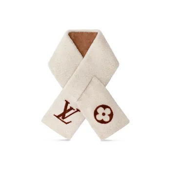 LOUIS VUITTON SHEARLING Knit Scarves Unisex Beige
