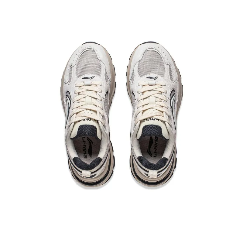 LiNing Beichen Cushioning, Slip Resistant, Abrasion Resistant Support Low Top Chunky Sneakers Women's White Gray-4