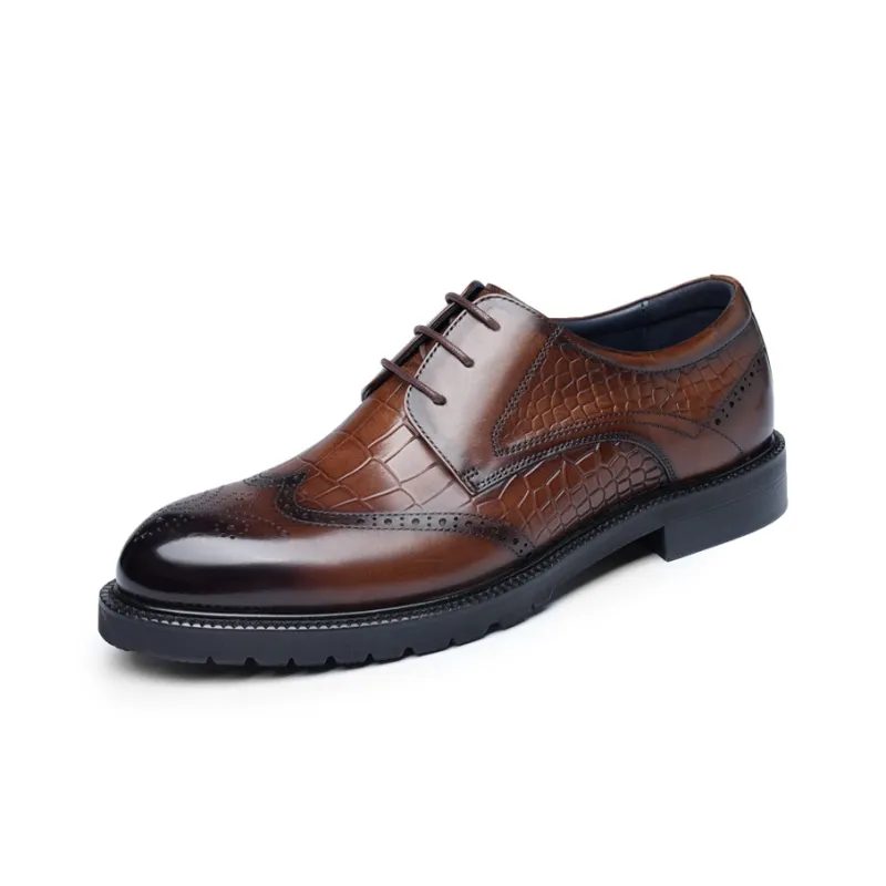 LAORENTOU Dress Shoes Men Low Top Brown/Black-6