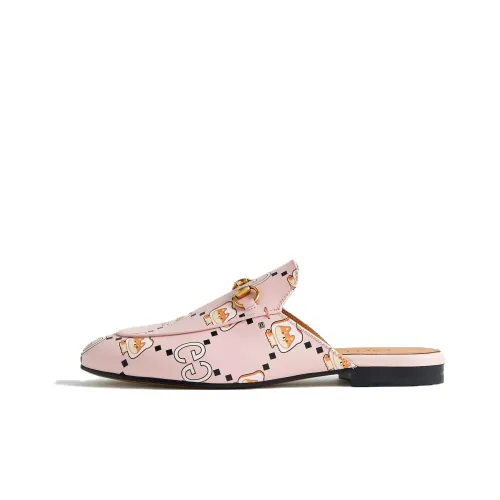 GUCCI Princetown Wrap-toe Slippers Women's Light rhinestone
