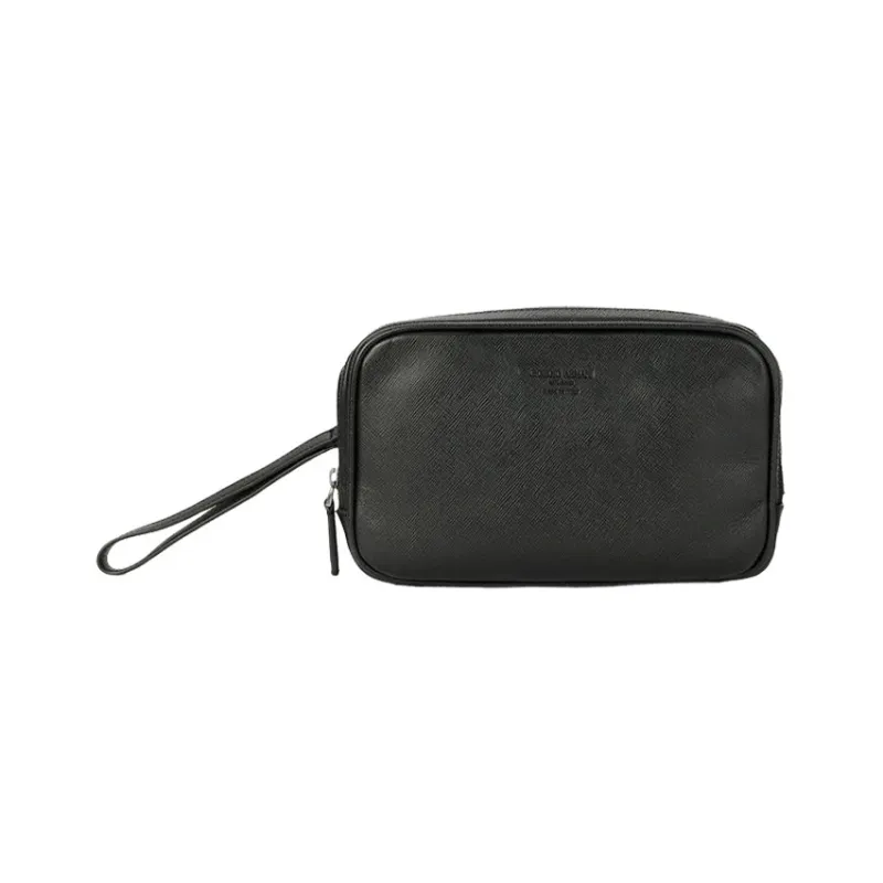 GIORGIO ARMANI Leather Clutch Regular Men's Black-0
