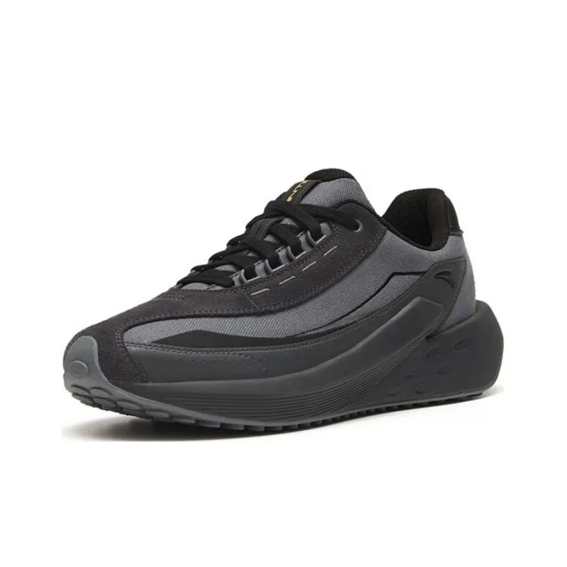 Anta Cushioned Slip-Resistant Abrasion-Resistant Low-Top Running Shoes Men's Black Gray Color-1