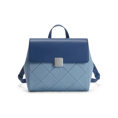 CHARLES&KEITH Denim Small CK Bag Backpack Double Shoulder Handbag Medium Size Women's Multicolor