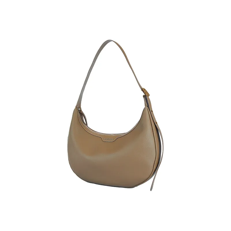 AMAZING SONG Cow Leather Crescent Bag, Shoulder Bag Large Size Women's-9