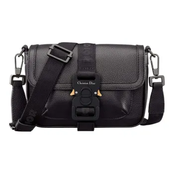 DIOR Hit The Road Grained Calfskin Shoulder Bag, Crossbody Bag Mini Men's Black