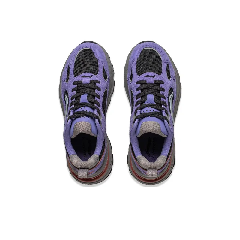 LiNing Beichen Anti-Slip Wear-Resistant Low-Top Running Shoes Women's Purple Black-4