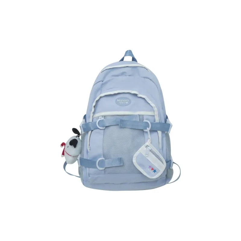 NOMK Nylon Backpack Large Size Unisex Blue-10