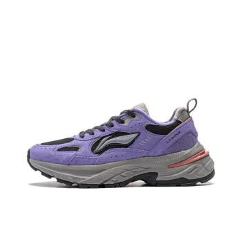 LiNing Beichen Anti Slip Wear Resistant Low Top Running Shoes Women's Purple Black