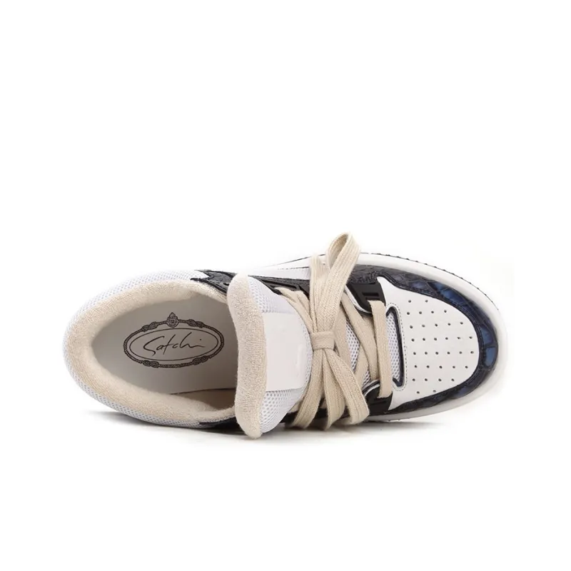 Satchi Low-Top Casual Shoes Men's Blue White 4CM-3