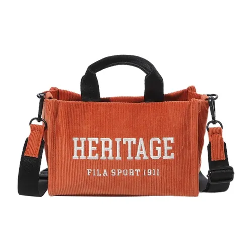 FILA Heritage Nylon Tote Bag Shopping Bag Shoulder Bag Crossbody Bag Handbag Mini Women's Orange