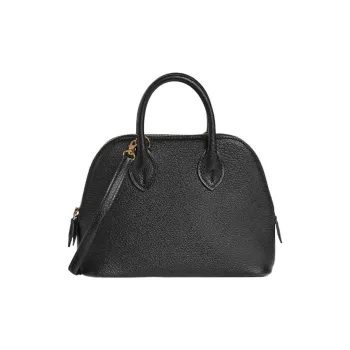 HERMES Bolide Goatskin Bowling Bag Handbag Mini Unisex Black