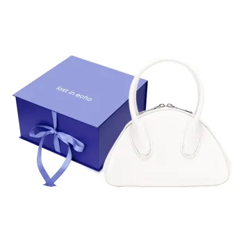 Lost In Echo Cow Leather Bowling Ball Shoulder Bag Handbag Small Size Women's White