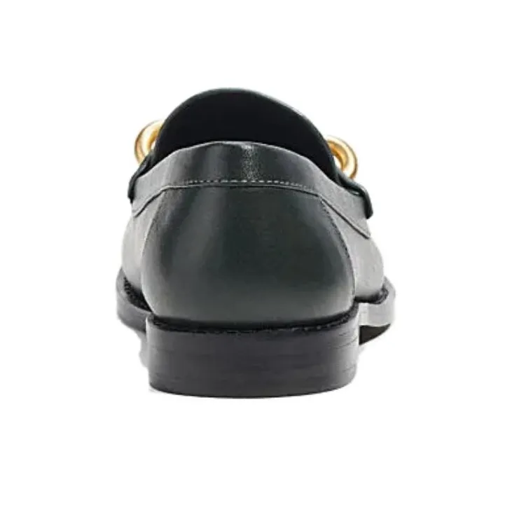 COACH Chain-link Detailing Leather Loafers-4