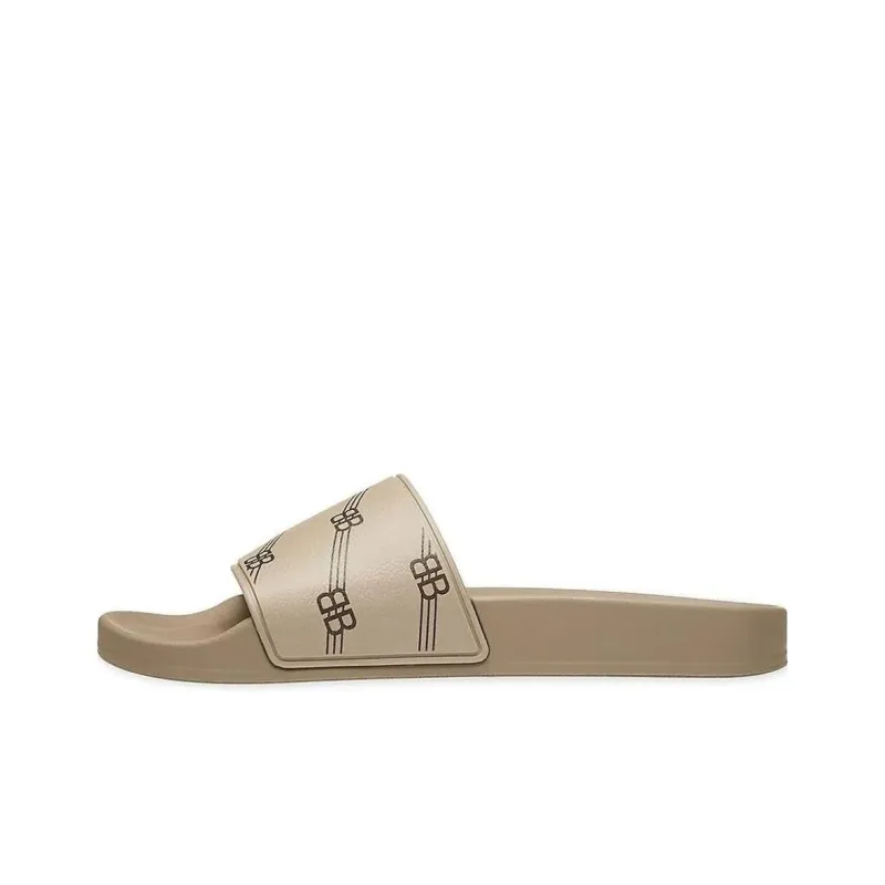 Balenciaga Monogram Slides Light Brown Black-0