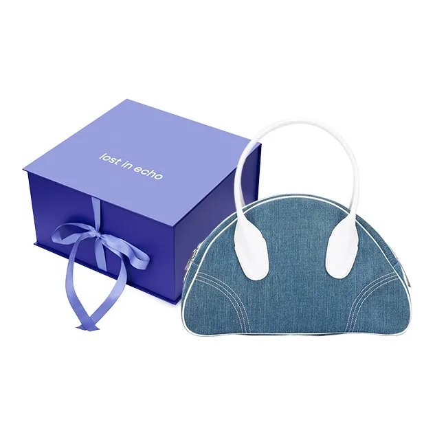 Lost In Echo Denim Bowling Ball, Shoulder Bag, Handbag Tubas Women's Denim-0