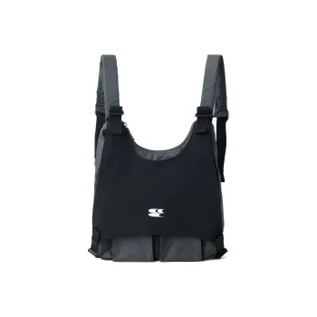 Crying Center Fabric Backpack Regular Unisex Black Gray