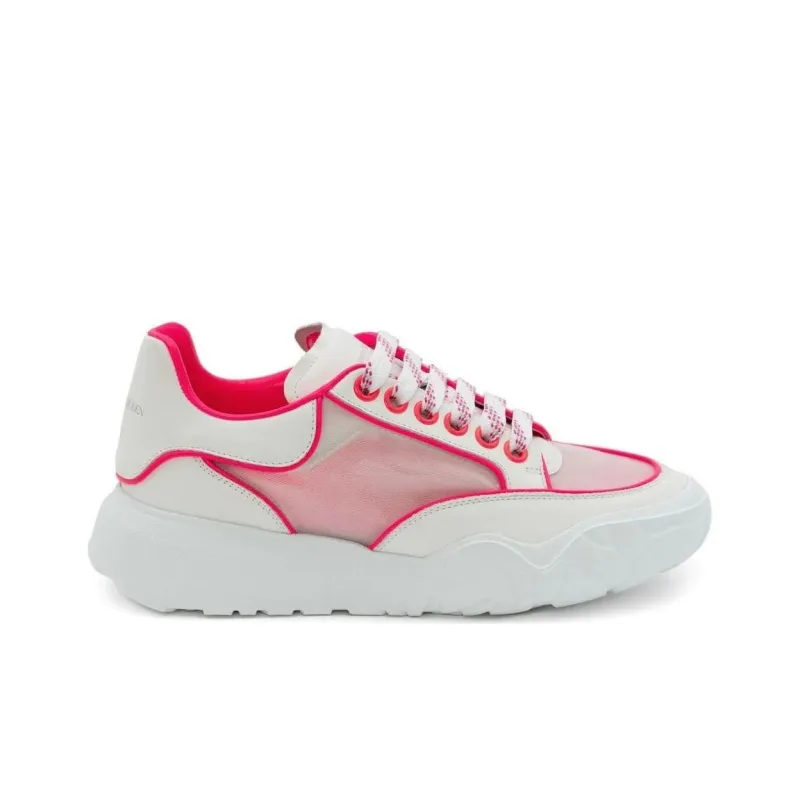 Alexander McQueen Low Top Casual Shoes Women's White Pink-1