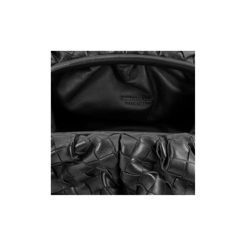 Bottega Veneta POUCH Cloud Bag Sheepskin Clutch Large Size Women's Black-4