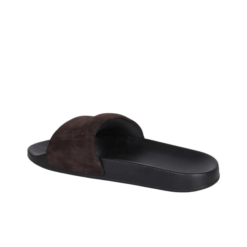 TOM FORD Logo-perforated Suede Slides-3