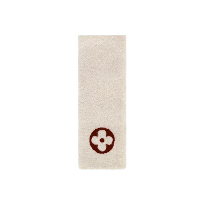 LOUIS VUITTON SHEARLING Knit Scarves Unisex Beige-1
