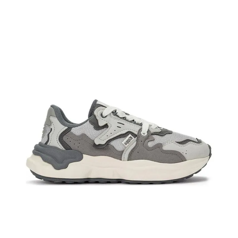 Kappa Cushioned Slip Resistant Low Top Chunky Sneakers Unisex Gray-1