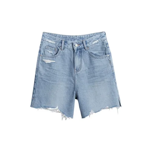 Ran and pure Denim Shorts Women's Refreshing Light Blue