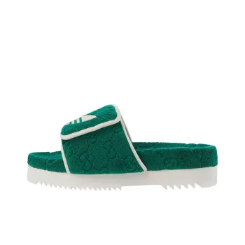 GUCCI Adidas X GUCCI Gg Platform Sandal 'Green Cotton Sponge'