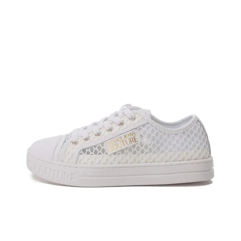 VERSACE JEANS COUTURE Low Top Skateboard Shoes Women's White-0