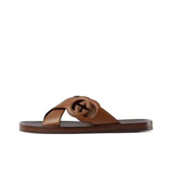 GUCCI Interlocking G Slide Sandal 'Brown'