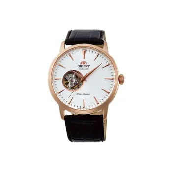ORIENT Automatic Mechanical Movement Cow Leather Strap Watch Men's Watches White Dial FAG02002W