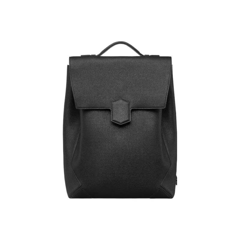 HERMES Maurice Bullock Leather Backpack Regular Men's 89 Noir Black-0