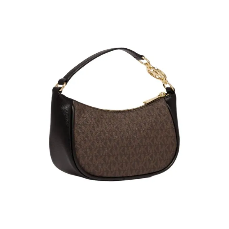 MICHAEL KORS Cow Leather Patchwork With Artificial Leather Crossbody Bag Small Size Women's Dark Brown/Black-1