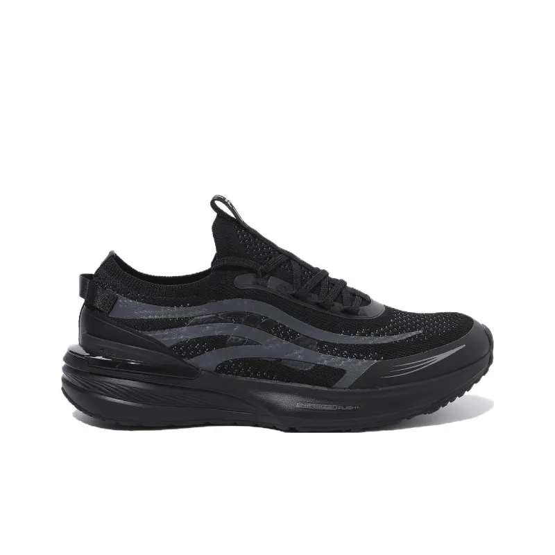 FILA Cushioning Slip Resistant Low Top Casual Running Shoes Unisex Black-1