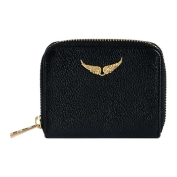 Zadig & Voltaire Logo Plaque Zip Around Mini Wallet