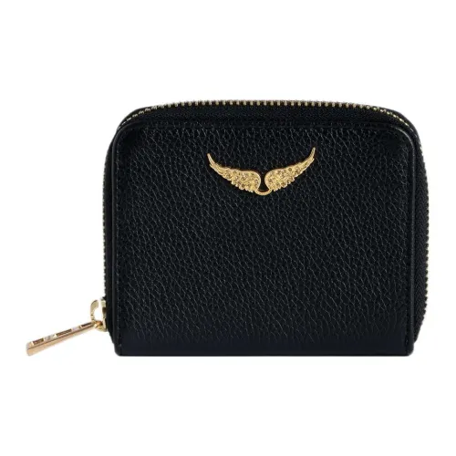 Zadig & Voltaire Logo Plaque Zip Around Mini Wallet
