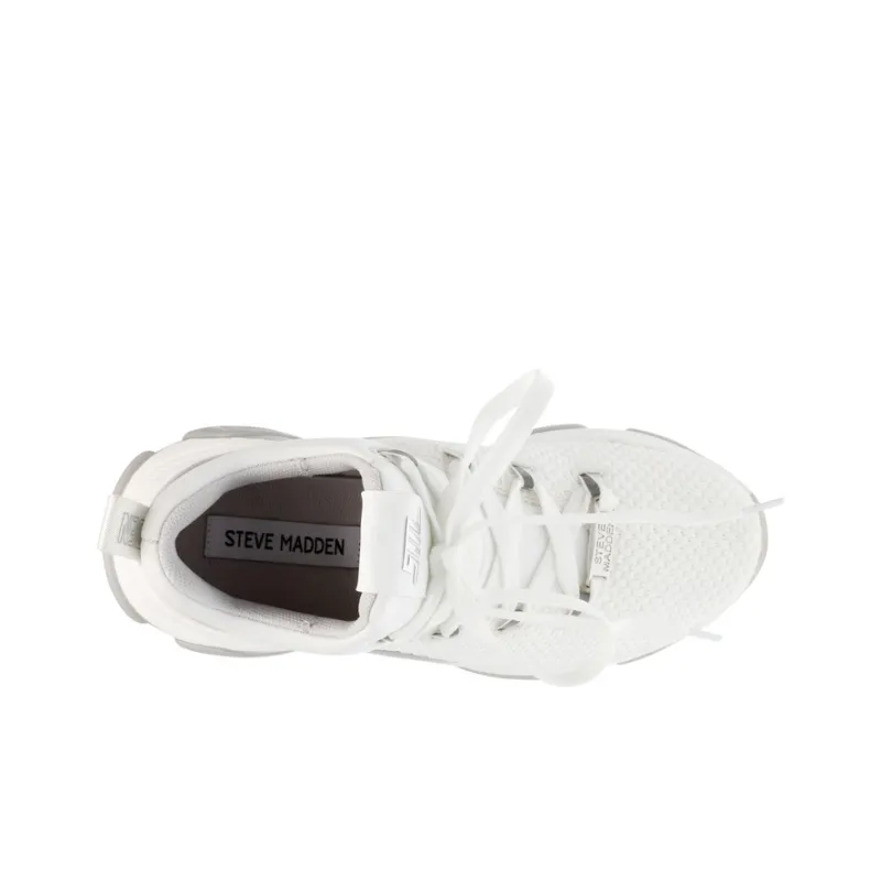 STEVE MADDEN Mid-Top Chunky Sneakers Women's White-4