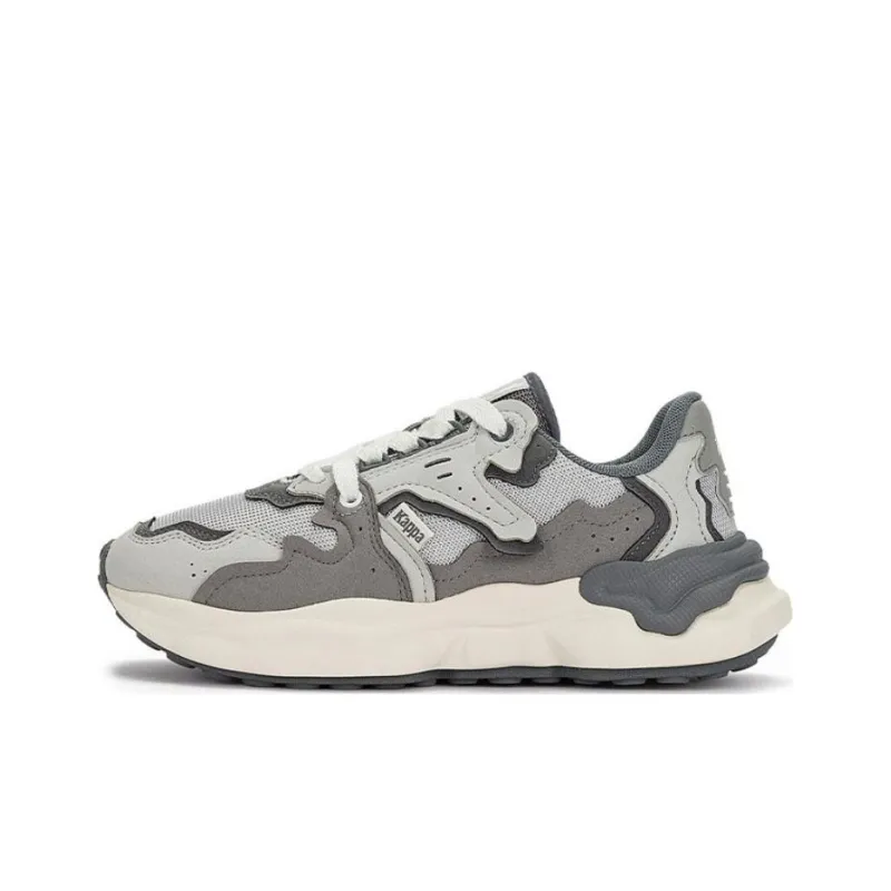 Kappa Cushioned Slip Resistant Low Top Chunky Sneakers Unisex Gray-0