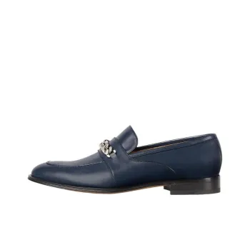GUCCI Interlocking Casual Leather Shoes Men's Dark Blue