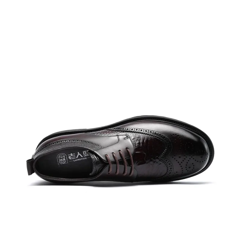 LAORENTOU Dress Shoes Men Low Top Black/Brown-8