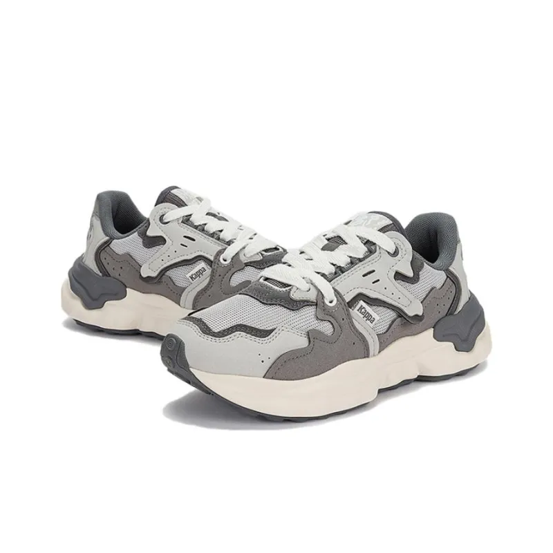Kappa Cushioned Slip Resistant Low Top Chunky Sneakers Unisex Gray-4