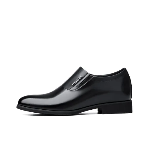 SULEGAO Dress Shoes Men Low-Top Black