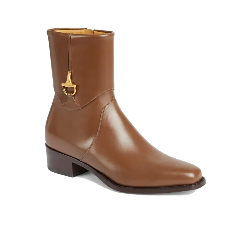 GUCCI Ankle Boots Men Brown-1